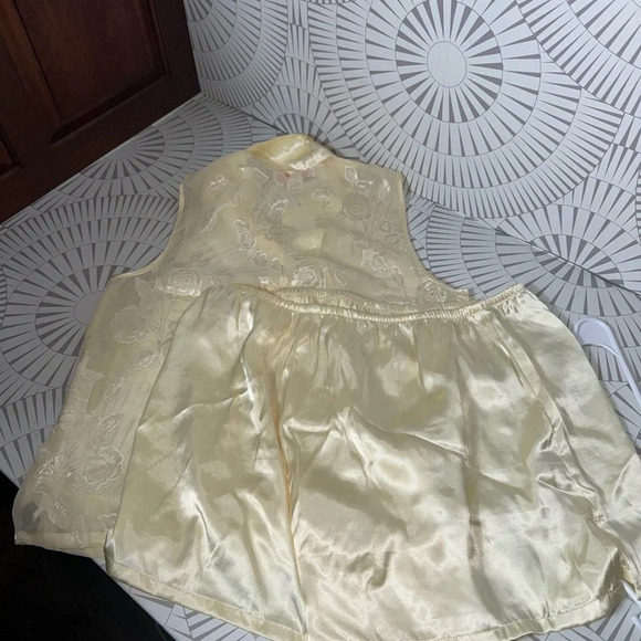 Oscar de la Renta Women’s‎ Fine Label Shorty Pajama Set Vintage Yellow XL - Picture 8 of 8